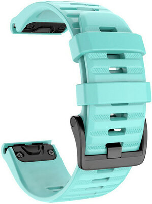 Correa QuickFit 20mm, silicona, verde menta, hebilla negra (Garmin Fenix 7S/6S/5S)