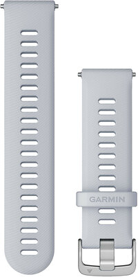 Correa de liberación rápida Garmin 22mm, silicona, blanca, hebilla plateada (Venu, Forerunner 255, Vívoactive 4, etc.)