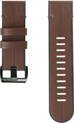 Correa QuickFit 22mm, silicona con funda de cuero, marrón, hebilla negra (Garmin Fenix 7/6/5, Epix 2, etc.)