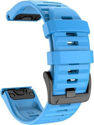 Correa QuickFit 22 mm, silicona, azul, hebilla negra (Garmin Fenix 7/6/5, Epix 2, etc.)
