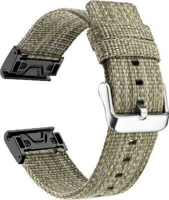 Correa QuickFit 22mm, de nailon, verde claro, hebilla de acero (Garmin Fenix 7/6/5, Epix 2, MARQ, etc.)