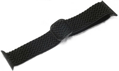 Correa para reloj Apple Watch, de nailon, negra, hebilla negra (estuches de 38/40/41 mm)