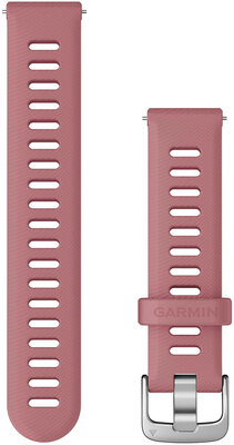 Correa de liberación rápida Garmin 18 mm, silicona, rosa, hebilla plateada (Venu 2S, Vívoactive 4S, Vívomove 3S)