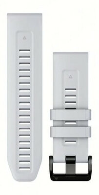 Correa QuickFit 22mm, silicona, blanca, hebilla negra(Garmin Fenix 7/6/5, Epix 2, MARQ, etc.)