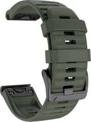Correa QuickFit 22 mm, silicona, verde oscuro, hebilla negra (Garmin Fenix 7/6/5, Epix 2, MARQ, etc.)