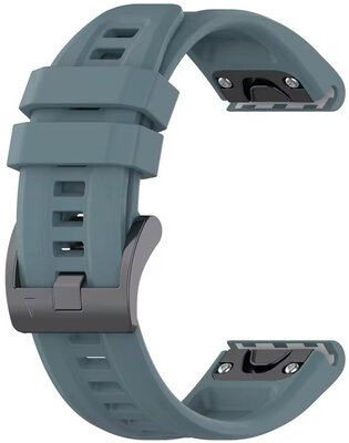 Correa QuickFit 26 mm, silicona, gris oscuro, hebilla negra (Garmin Fenix 7X/6X/5X, Tactix, etc.)