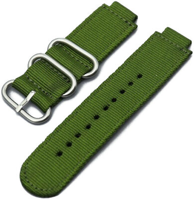 Correa para Casio G-Shock, nylon, verde, hebilla plateada (para los modelos GM-110/GA-2100, GA-110, DW-5600)