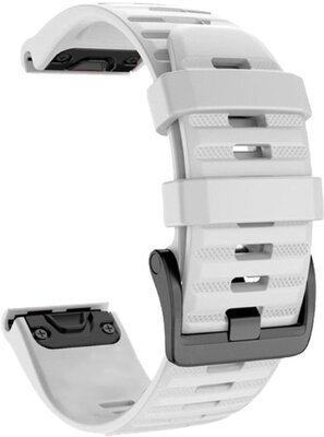 Correa QuickFit 20mm, silicona, blanca, hebilla negra (Garmin Fenix 7S/6S/5S)
