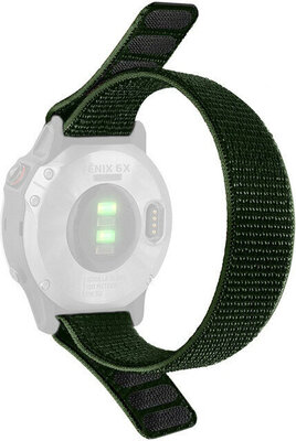 Correa de rosca 22mm, nylon, verde (Garmin Fenix 7/6/5 etc.)