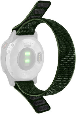 Correa de rosca 26mm, nylon, verde (Garmin Fenix 7X/6X/5X etc.)