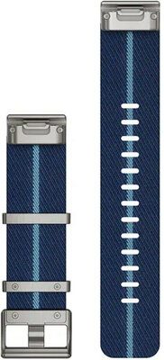 Correa de nailon Garmin 22mm (para Garmin Fenix 8/7/6 (47mm), Epix 2 etc.), azul V2, QuickFit, 010-13225-10