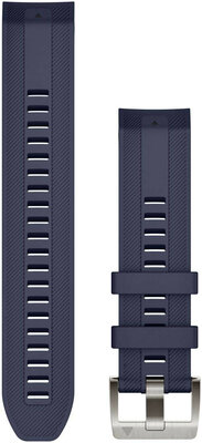 Correa Garmin Quickfit 22 mm, silicona, azul oscuro, hebilla plateada (MARQ 2)