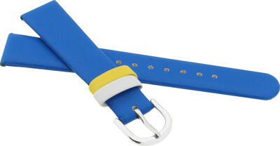 Correa de cuero para niños 16 mm, azul, hebilla plateada
