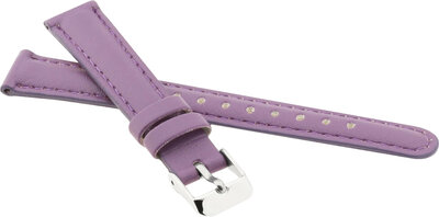Correa de piel para niños 14 mm, morada, hebilla plateada