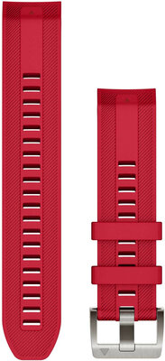 Correa Garmin Quickfit 22mm, silicona, roja, hebilla plateada (Fenix 7/6/5, Epix 2, MARQ 2, etc.)