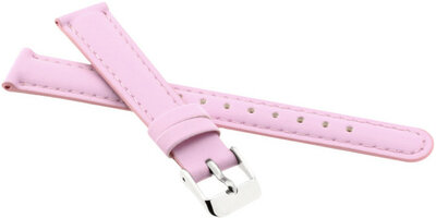 Correa de piel para niños 14 mm, rosa claro, hebilla plateada