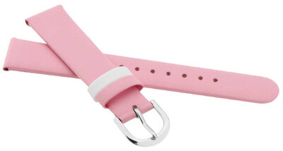 Correa de piel para niños 16 mm, rosa, hebilla plateada