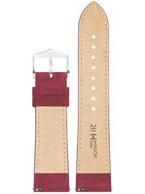 Correa de cuero Hirsch Osiris Nubuk M 03433161-2, roja, piel de becerro, longitud M, Quick Release