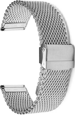 Pulsera de acero Ricardo Milano, plateada, milanesa