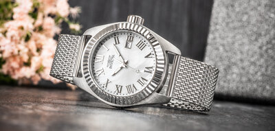 brazalete de acero inoxidable Ricardo Milano, plateado, de malla milanesa