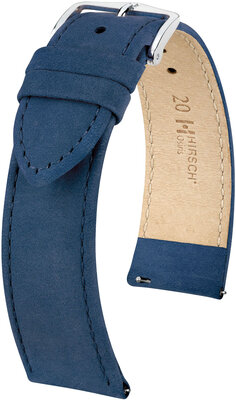 correa de cuero Hirsch Osiris Nubuk L 03433080-2, azul, piel de ternera