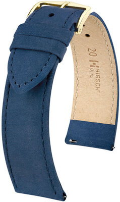 Correa de piel azul oscuro Hirsch Osiris Nubuk M 03433180-1 (Teletina)