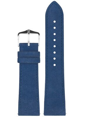Correa de cuero Hirsch Osiris Nubuk M 03433180-2, azul, piel de becerro, longitud M, Quick Release