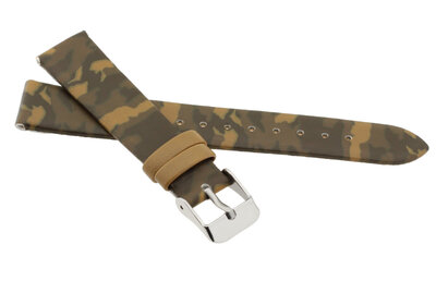 correa de piel sintética JVD RJ7214.3 16mm, marrón/camuflaje, para niños