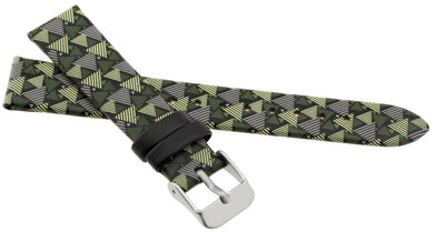 Correa infantil de poliuretano de 16 mm, moteada (verde/gris), hebilla plateada