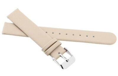 Correa infantil de poliuretano 15 mm, beige, hebilla plateada