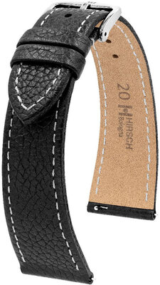 Correa de piel negra Hirsch Bologna M 01802150-2 (Teletina)