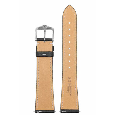 correa de cuero Hirsch Bologna M 01802150-2, negro, piel de ternera, longitud M, Quick Release