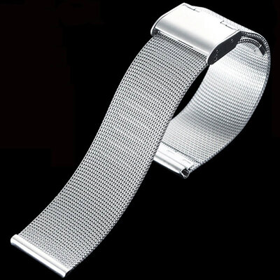 brazalete de acero inoxidable Ricardo Barletta, plateado, malla milanesa