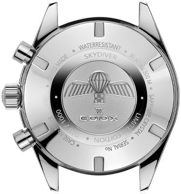 Edox SkyDiver Chronograph Quartz 10116-3-buidn Limited Edition 1000pcs ( + correa de repuesto )