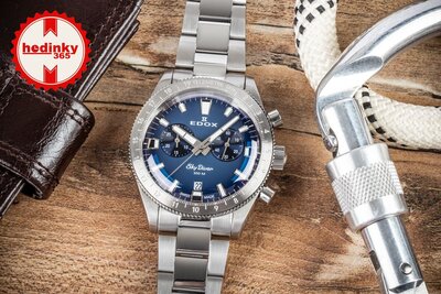 Edox SkyDiver Chronograph Quartz 10116-3-buidn Limited Edition 1000pcs ( + correa de repuesto )