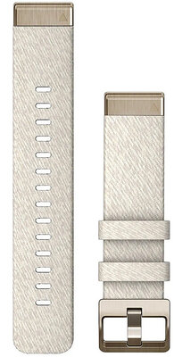 Correa Garmin QuickFit 20 mm, de nailon, color crema, hebilla dorada (Fenix 7S/6S/5S)