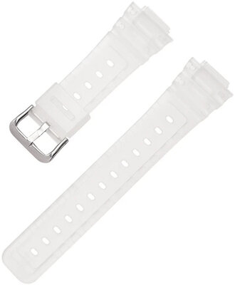 Correa para Casio G-Shock, plástico, semitransparente, hebilla plateada (para los modelos GA-2100/GA-2110, DW-5600, GW-6900)