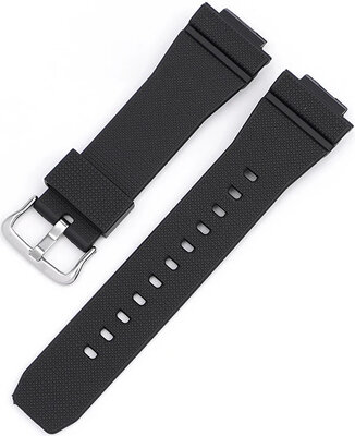 Correa para Casio G-Shock, silicona, negra, hebilla plateada (para los modelos GA-2100/GA-2110, DW-5600, GW-6900)