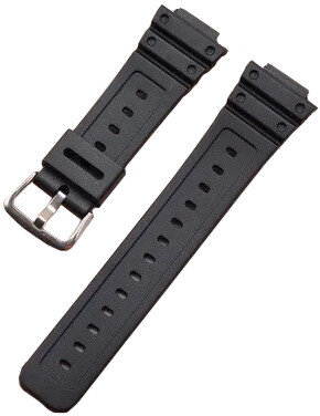 Correa para Casio G-Shock, plástico, negra, hebilla plateada (para los modelos GA-2100/GA-2110, DW-5600, GW-6900)
