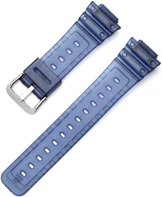Correa para Casio G-Shock, plástico, azul oscuro, hebilla plateada (para los modelos GA-2100/GA-2110, DW-5600, GW-6900)