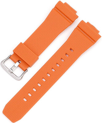 Correa para Casio G-Shock, silicona, naranja, hebilla plateada (para los modelos GA-2100/GA-2110, DW-5600, GW-6900)