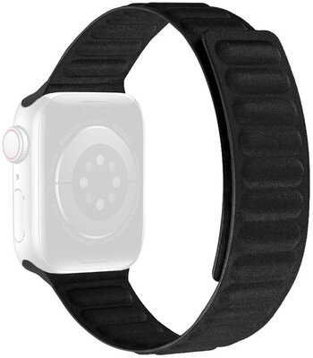 Correa para reloj Apple Watch 38/40/41mm, textil con tirador magnético, negra
