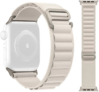 Correa para reloj Apple Watch, textil, blanca (para carcasas de 49/45/44 mm)