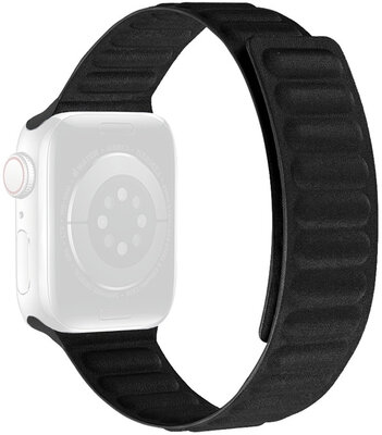 Correa para reloj Apple Watch 42/44/45mm, textil con tirador magnético, negra