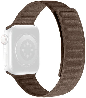 Correa para reloj Apple Watch 42/44/45mm, textil con tirador magnético, marrón