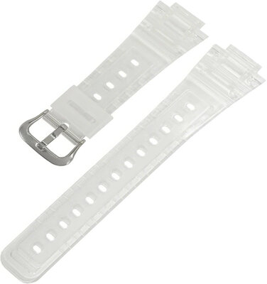 Correa para Casio G-Shock, resina, transparente, hebilla plateada (para modelos DW-5600SKE)