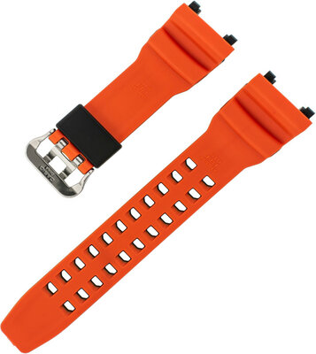 Correa para Casio G-Shock, resina, naranja, hebilla plateada (para modelos GR-B100)