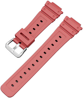 Correa para Casio, silicona, roja, hebilla plateada (GA2100,DW6900)