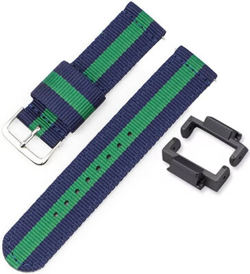 Correa para Casio G-Shock, NATO, textil, azul-verde, hebilla plateada (GA-2100/GA-2110, DW-5600, GW-6900) con adaptador
