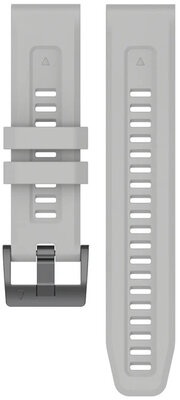 Correa QuickFit 20mm, silicona, gris claro, hebilla negra (Garmin Fenix 7S/6S/5S etc.)